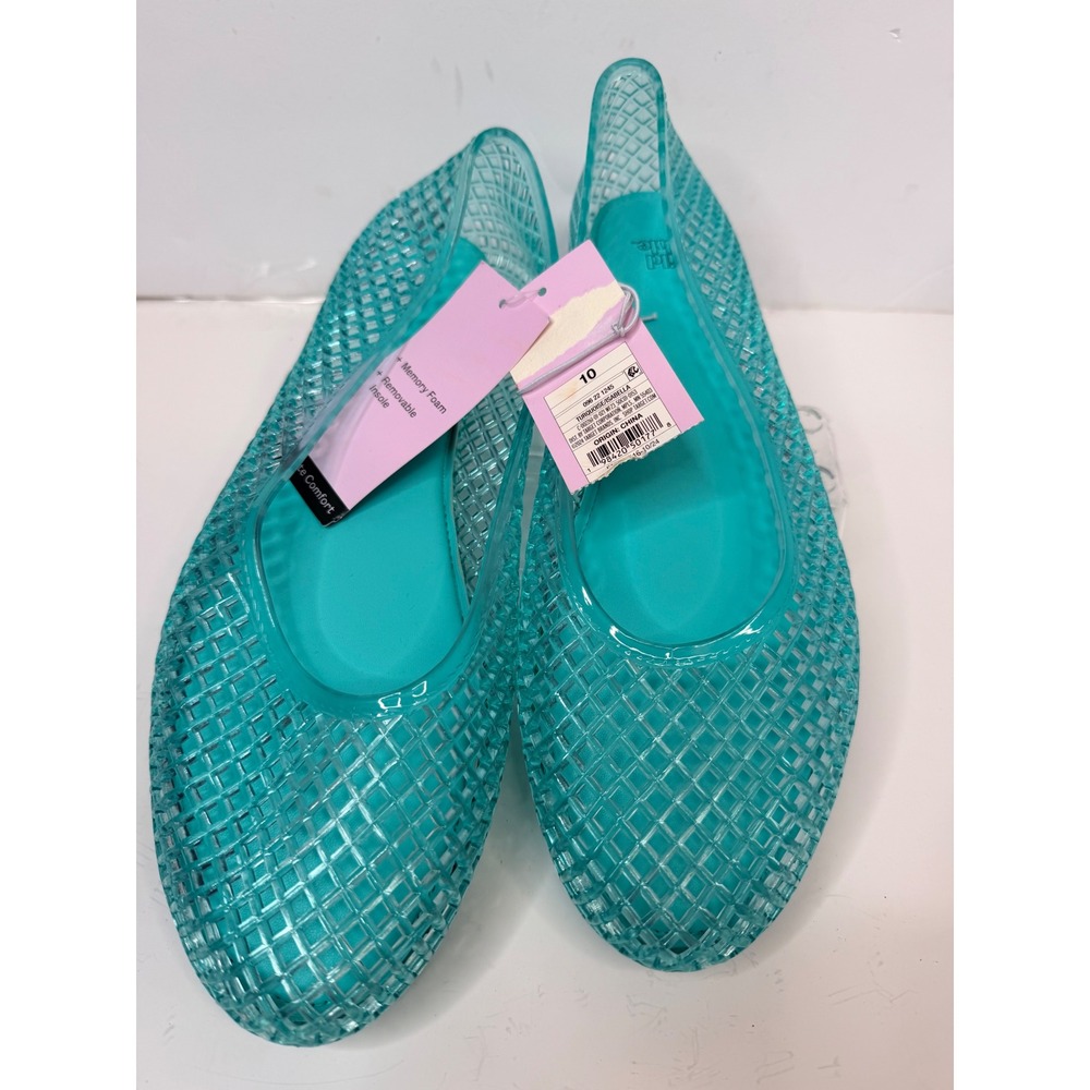 Turquoise Jelly Ballet Flats - Women's Comfortable Slip-On Shoes